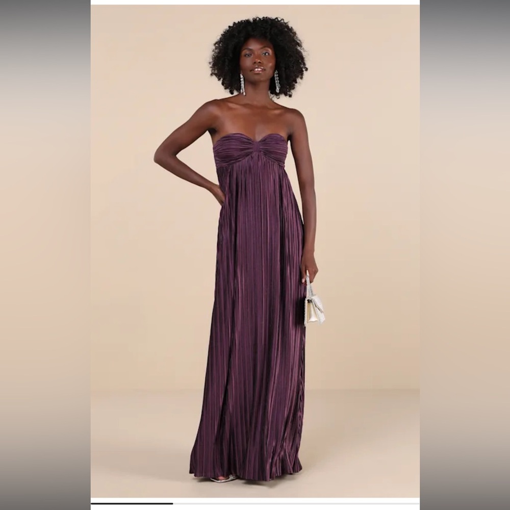 Lulu's Strapless Purple Maxi Dress